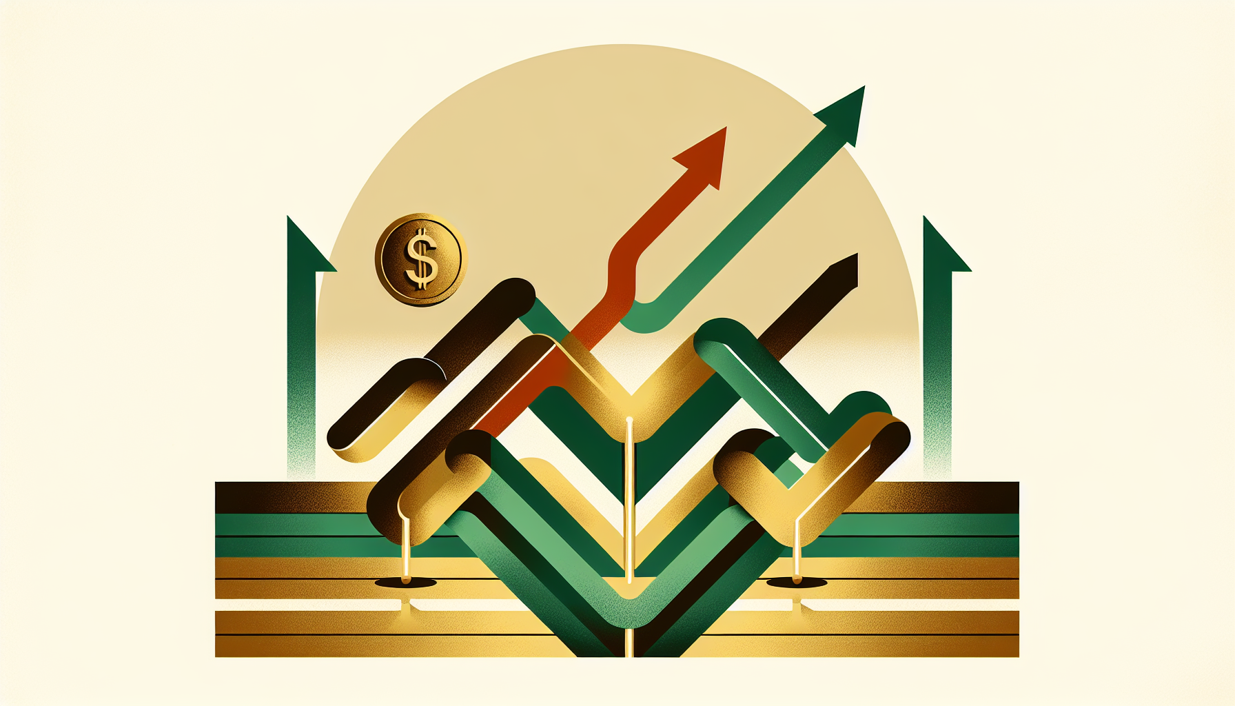 Stagflation concept illustration showing rising prices, stagnant growth, and financial pressure